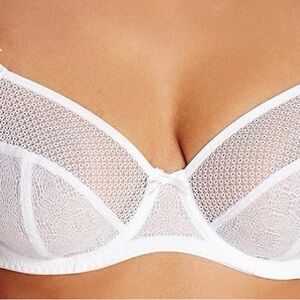 Panache Side Support Plunge Hero Bra 32 FF White
